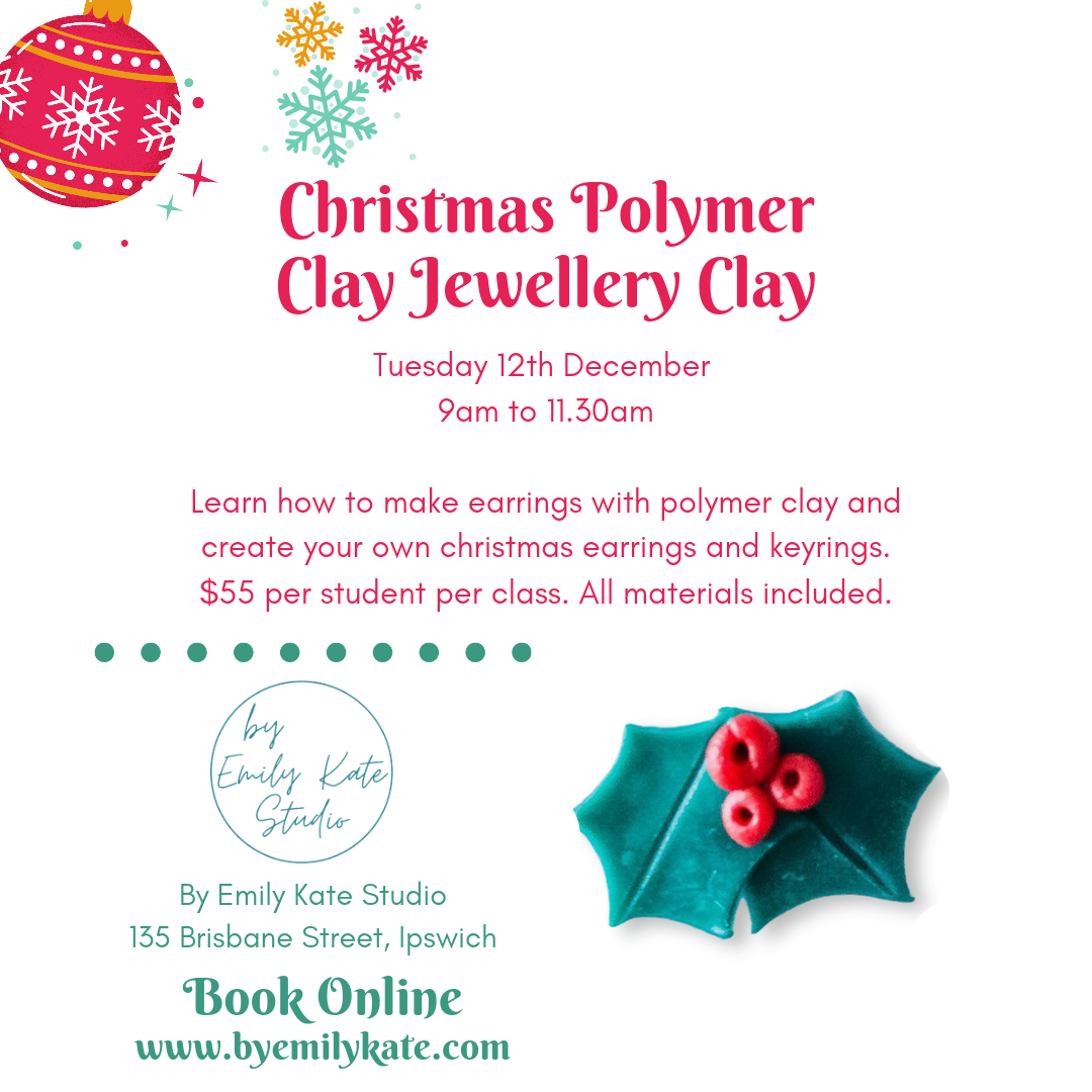 1. Christmas Polymer Clay Jewellery Tuesday 12th Dec 9am to 11:30am