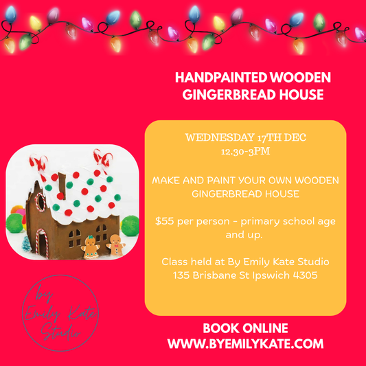WEDNESDAY 17TH DEC -  12.30 - 3PM - WOODEN GINGERBREAD HOUSE PAINTING