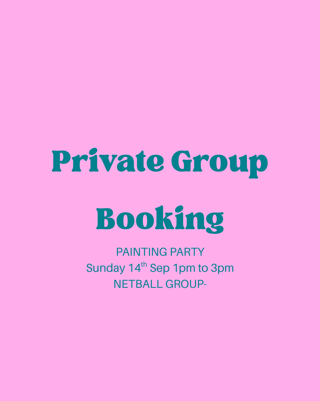 PRIVATE CLASS NETBALL GROUP- 14th SEP