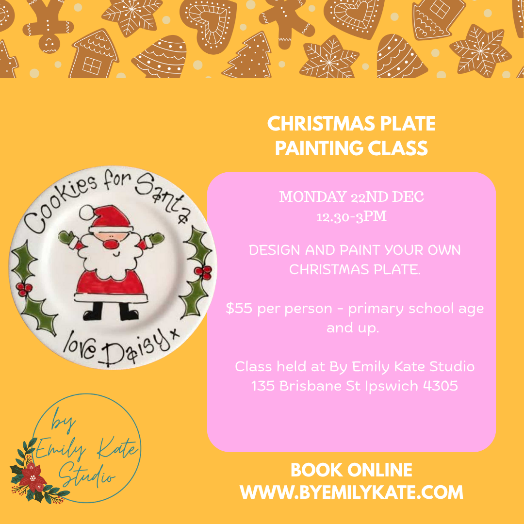 MONDAY 22ND DEC - 12.30 - 3PM - CHRISTMAS PLATE PAINTING CLASS