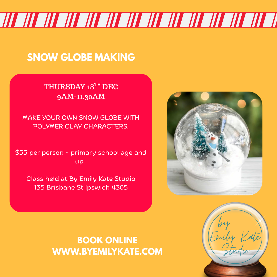 THURSDAY 18TH DEC -  9AM - 11.30AM - SNOW GLOBE MAKING CLASS