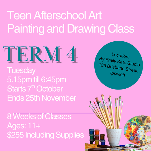 Teen Afterschool Painting and Drawing Art Class Term 4 2025.