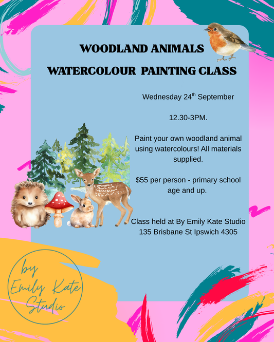 WEDNESDAY 24TH SEPTEMBER -12.30-3pm - WOODLAND ANIMALS WATERCOLOURS