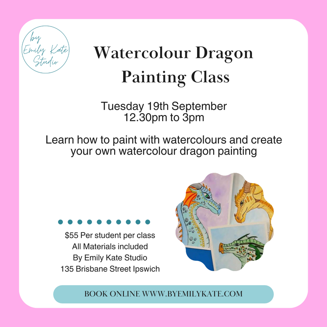 2.  Watercolour Dragon Painting Tuesday 19th September 12.30pm to 3pm